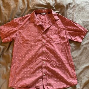Travis Mathew Red Patterned Casual Shirt